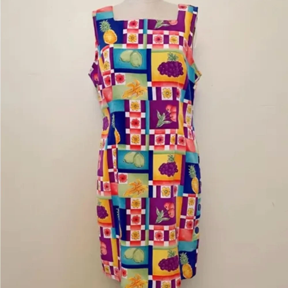 Sag Harbor Pink and Blue Sheath Mini Dress
